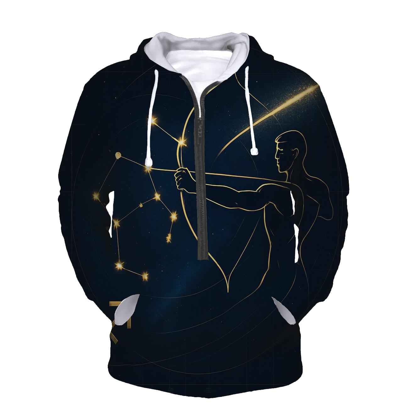 Sagittarius Archer Galactic Trajectory Map pullover hoodies