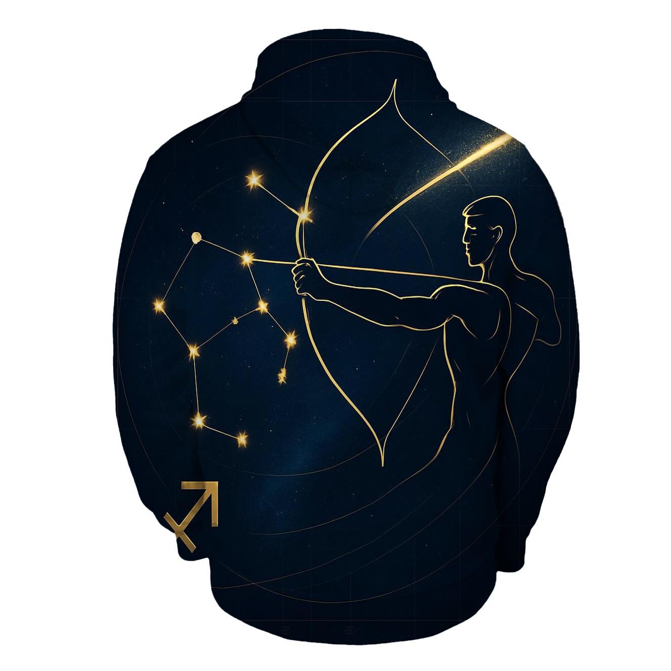 Sagittarius Archer Galactic Trajectory Map pullover hoodies