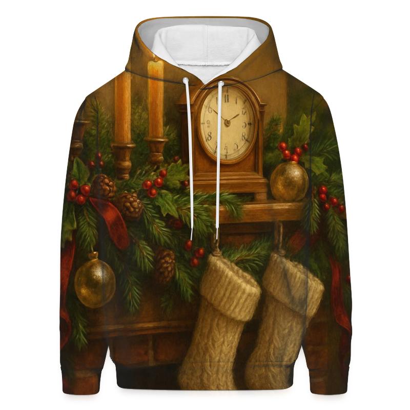 Candlelit Evergreen Mantel Memories hoodie designs