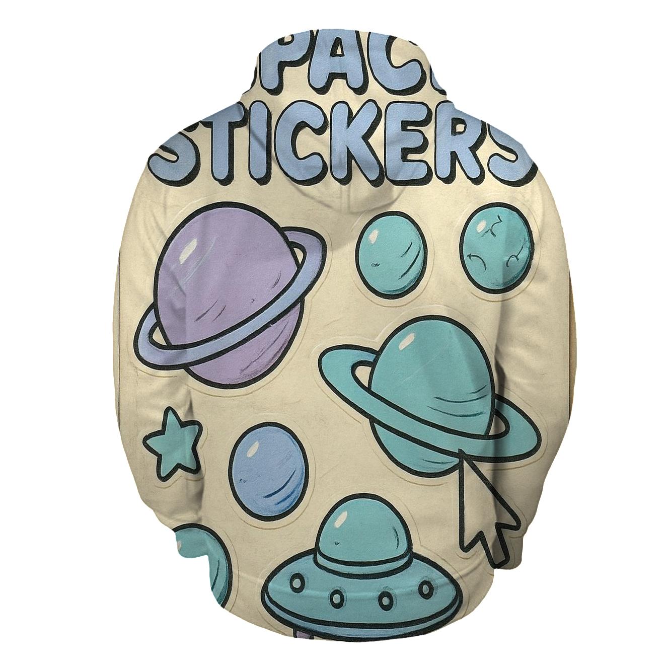 Worn 1990s Planetary Sticker Sheet designer hoodies