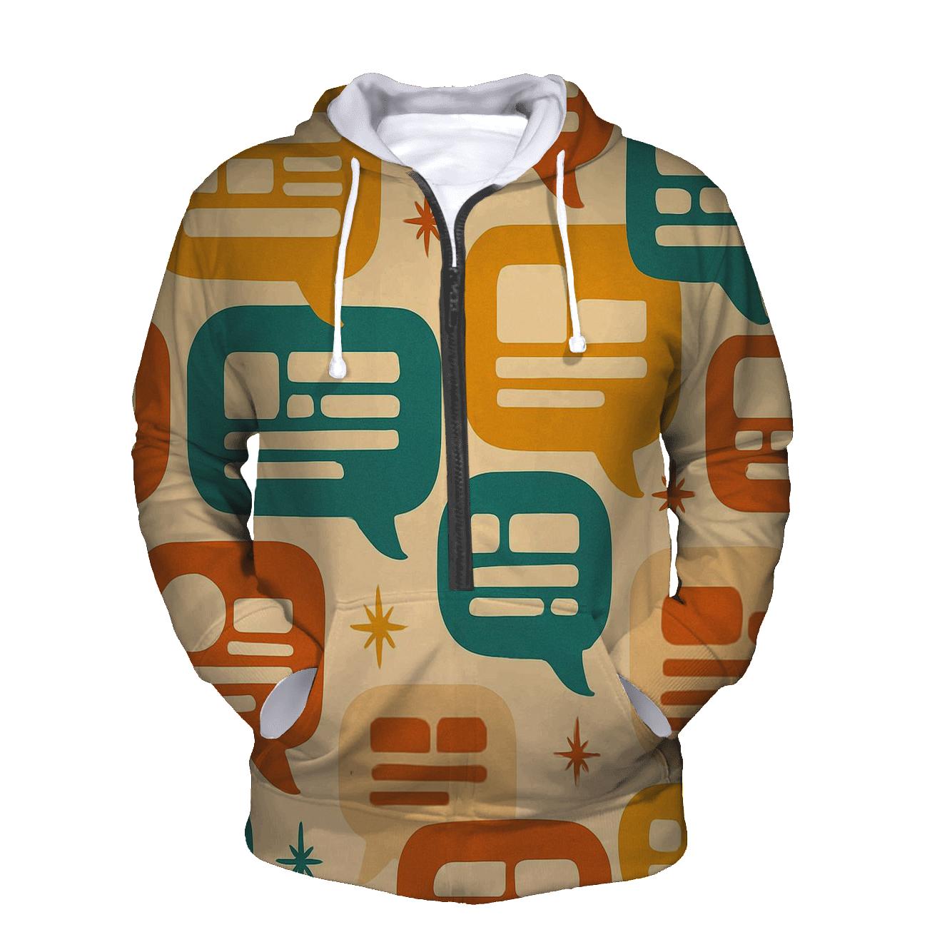 Seventies Typographic Speech Bubbles hoodie designs