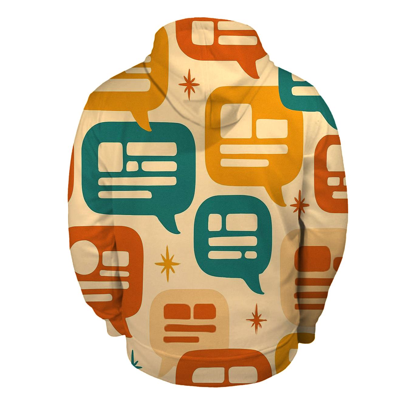 Seventies Typographic Speech Bubbles hoodie designs