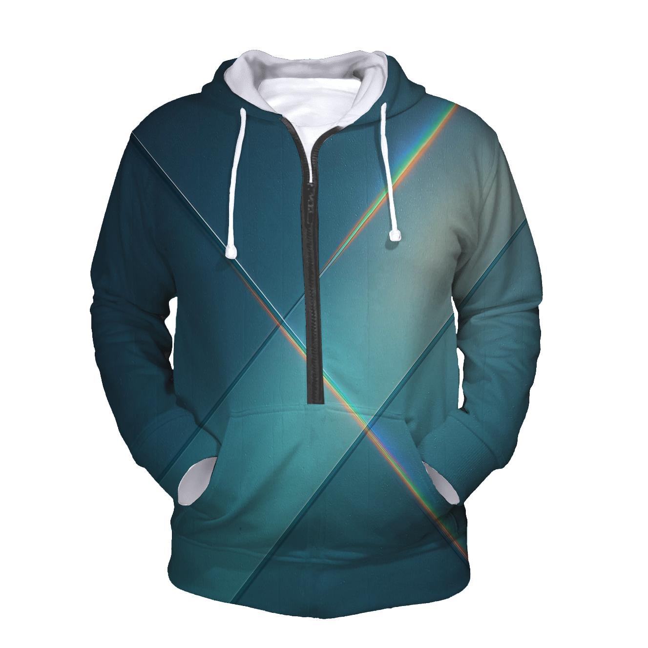 Prismatic Rain Drift Gradient graphic hoodies