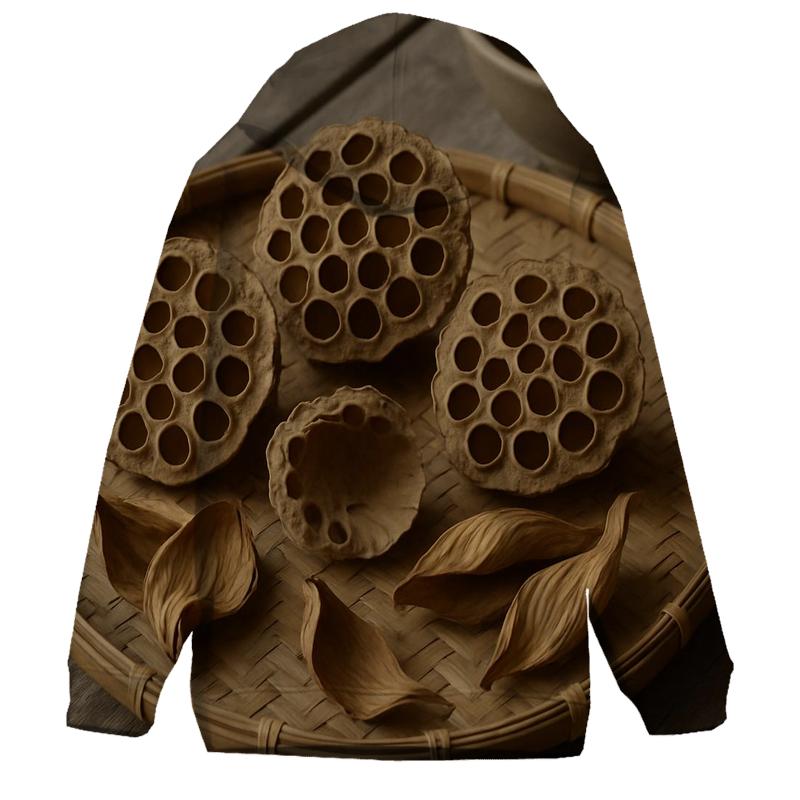 Lotus Seed Pods Drying On A Bamboo Tray hoodie trends