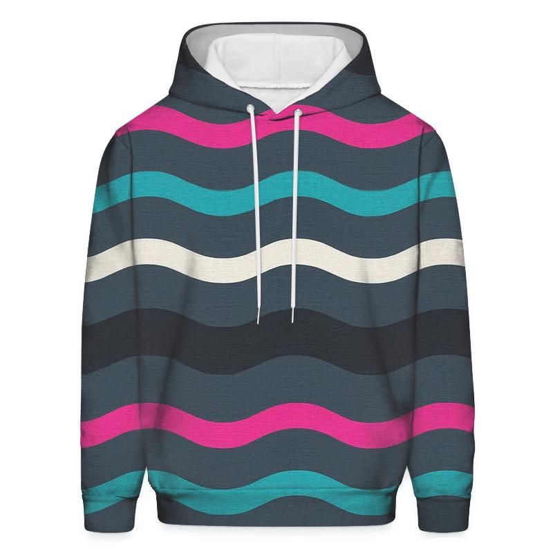 VHS Tracking Wave Stripes printed hoodies