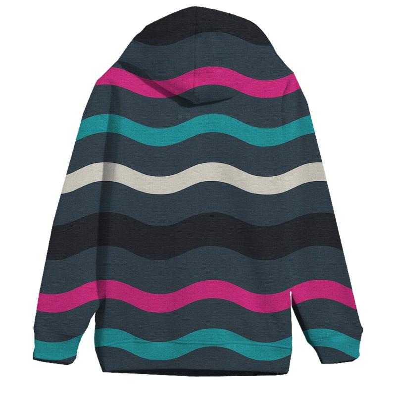 VHS Tracking Wave Stripes printed hoodies