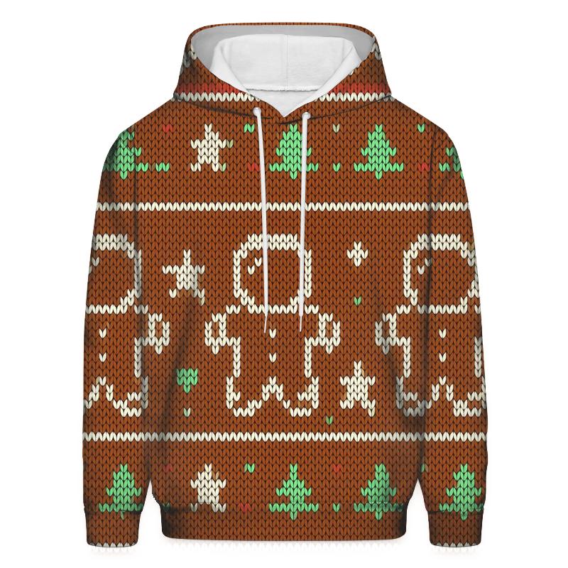 Gingerbread Astronaut Cookie Grid Design zip-up hoodies
