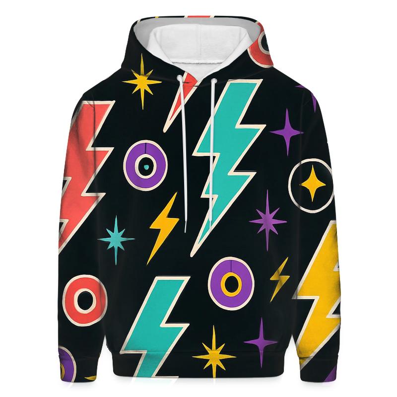 Roller Rink Lightning Pattern graphic hoodies