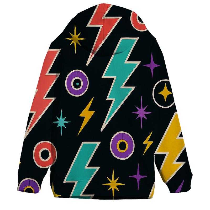 Roller Rink Lightning Pattern graphic hoodies