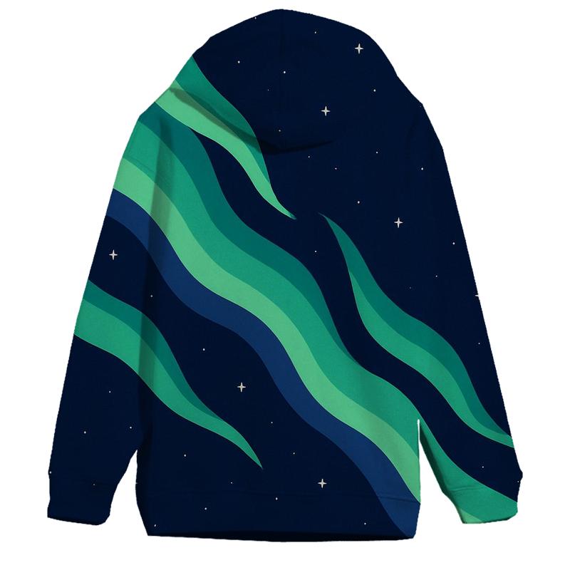 Aurora Curtain Diagonal Ribbons lightweight hoodies