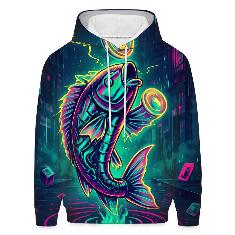 Neon Koi Signal Heist lightweight hoodies