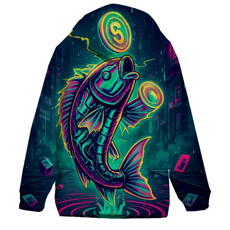 Neon Koi Signal Heist lightweight hoodies