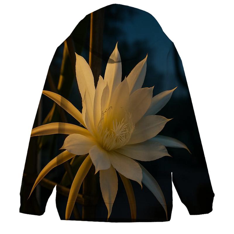 Night Blooming Cereus Opening Under Porch Light hoodies fashion