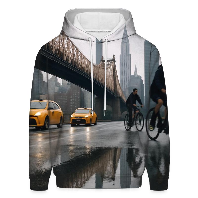 Rain Gloss Reflections On Queensboro Bridge Approach heavyweight hoodies