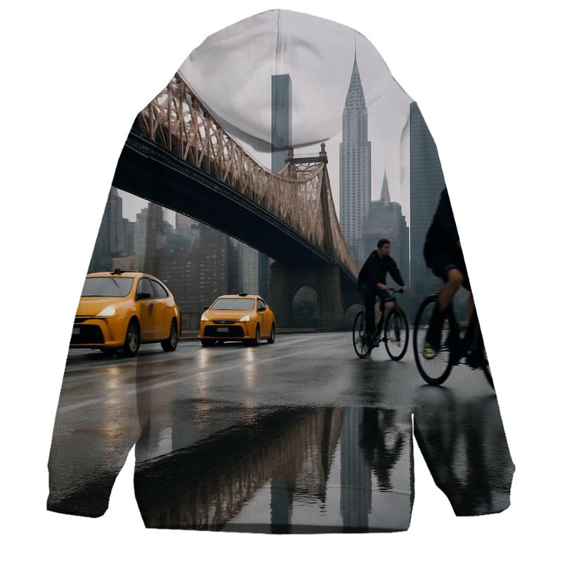 Rain Gloss Reflections On Queensboro Bridge Approach heavyweight hoodies