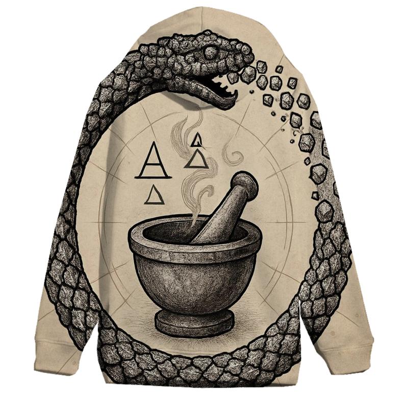 Alchemical Salt Ouroboros Seal heavyweight hoodies