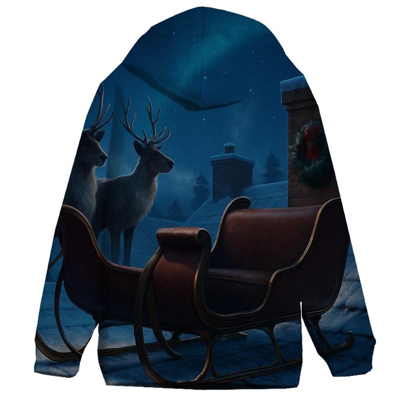 Midnight Sleigh On Rooftop Silence designer hoodies