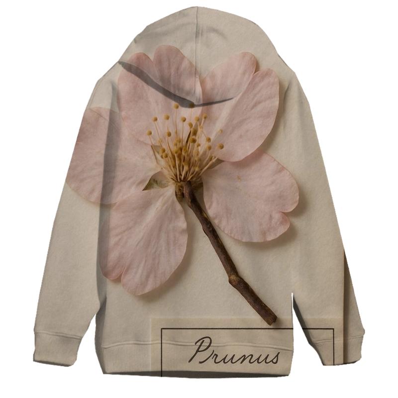 Cherry Blossoms Pressed Between Herbarium Sheets zip-up hoodies