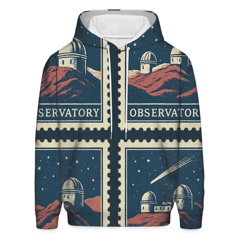 Retro Observatory Travel Stamp Set embroidered hoodies