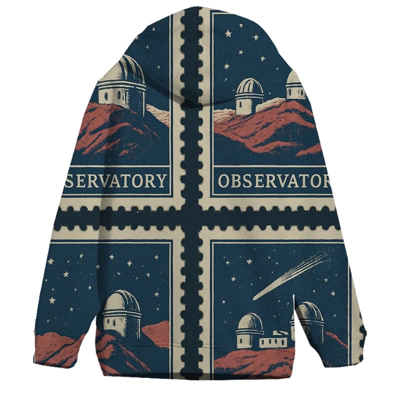 Retro Observatory Travel Stamp Set embroidered hoodies