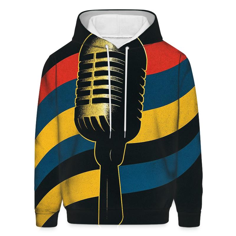 Metallic Foil Microphone Aurora hoodie designs