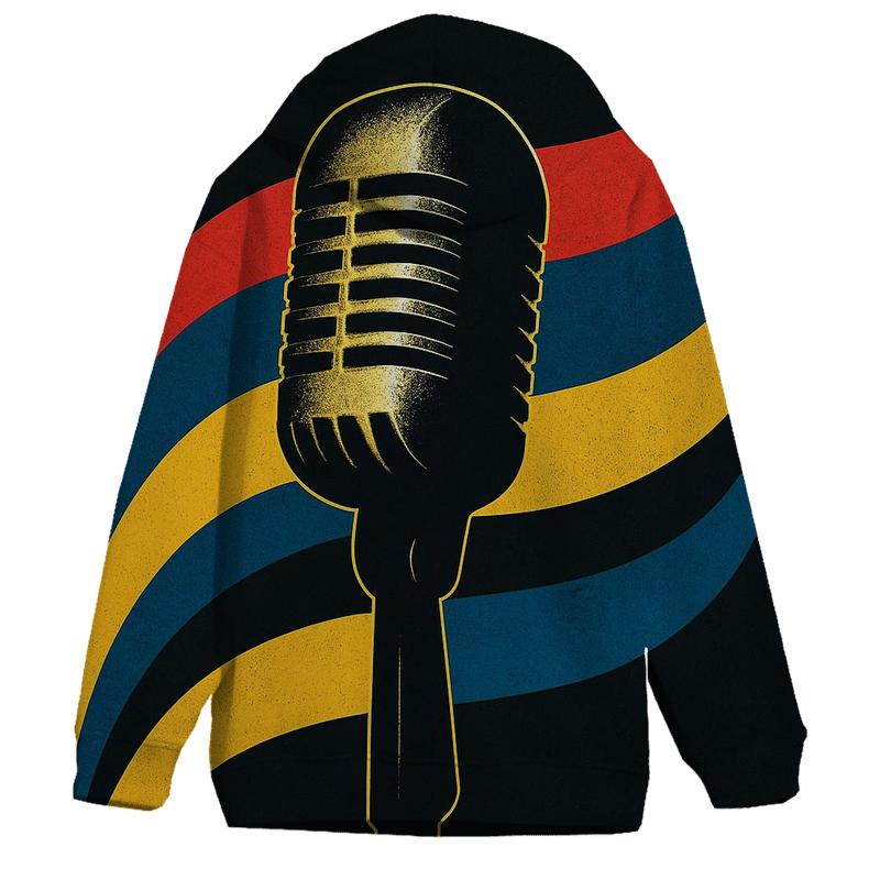 Metallic Foil Microphone Aurora hoodie designs