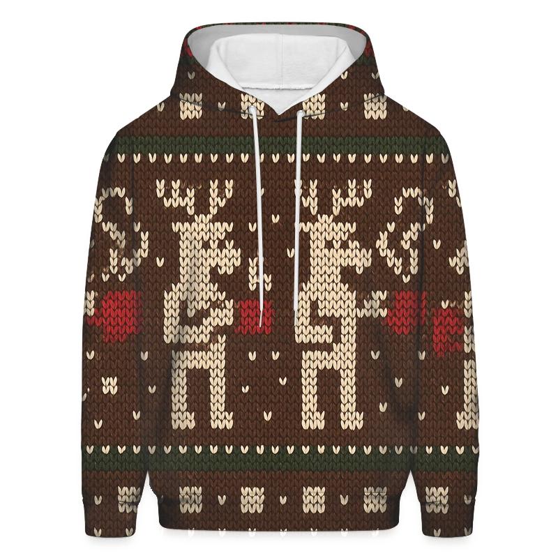 Reindeer Hot Cocoa Sweater Stripe Design hoodies fashion