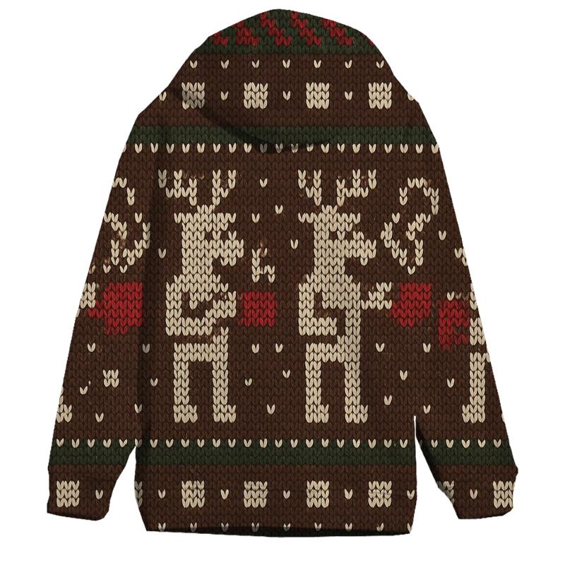 Reindeer Hot Cocoa Sweater Stripe Design hoodies fashion