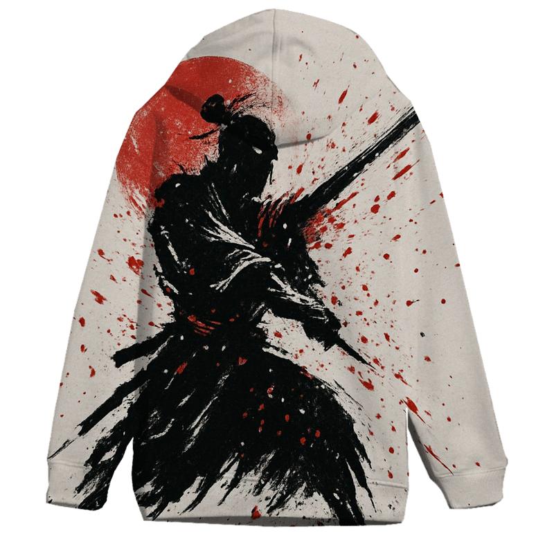 Ink Splash Samurai Silhouette custom hoodies