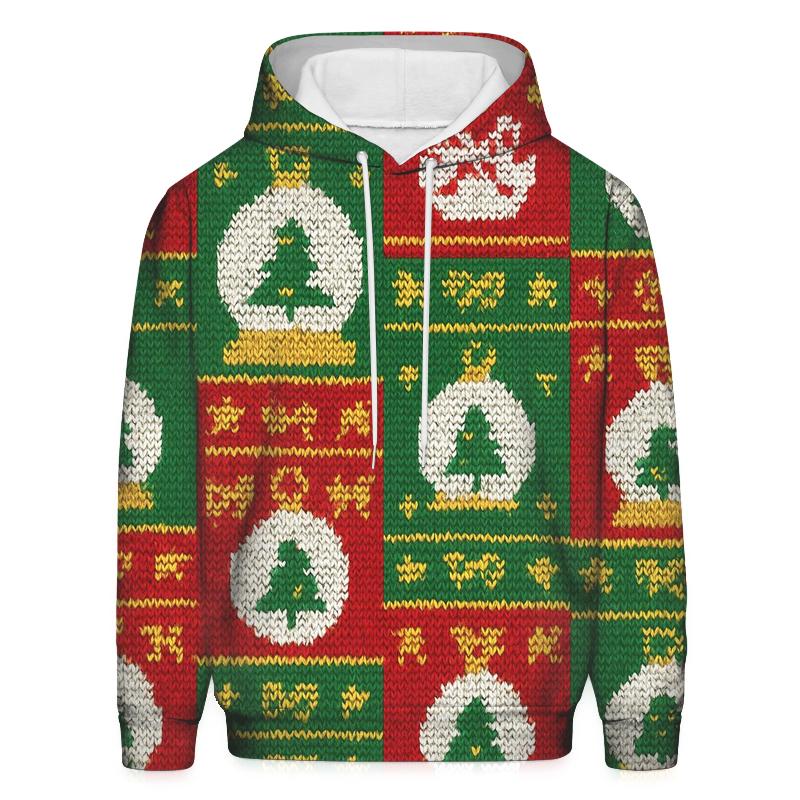 Ornament Snow Globe Patchwork Design custom hoodies