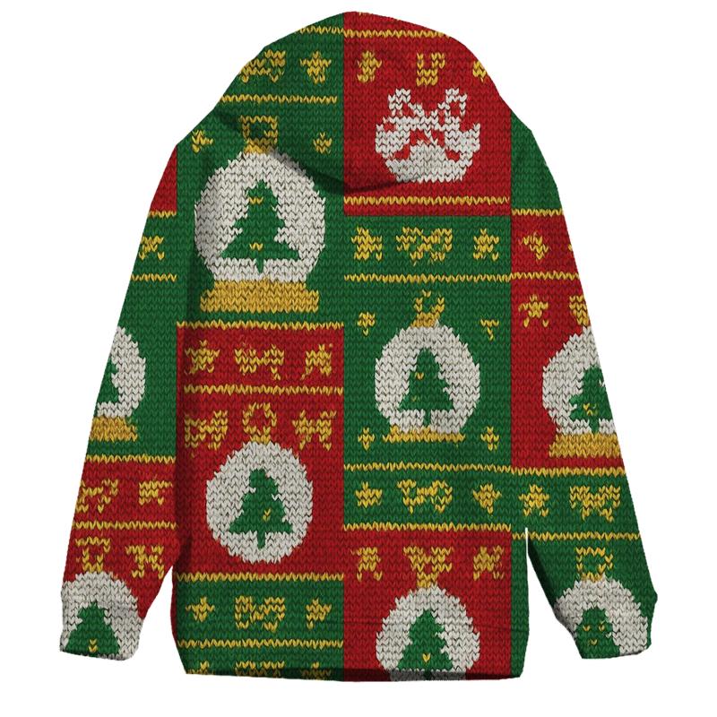 Ornament Snow Globe Patchwork Design custom hoodies