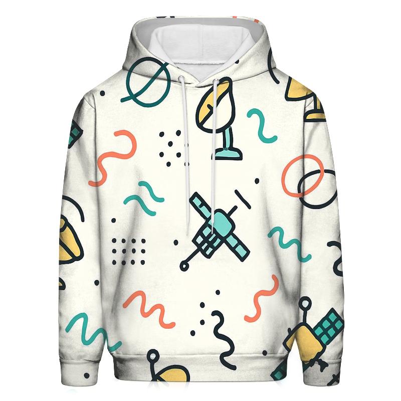 Memphis Satellite Doodles graphic hoodies