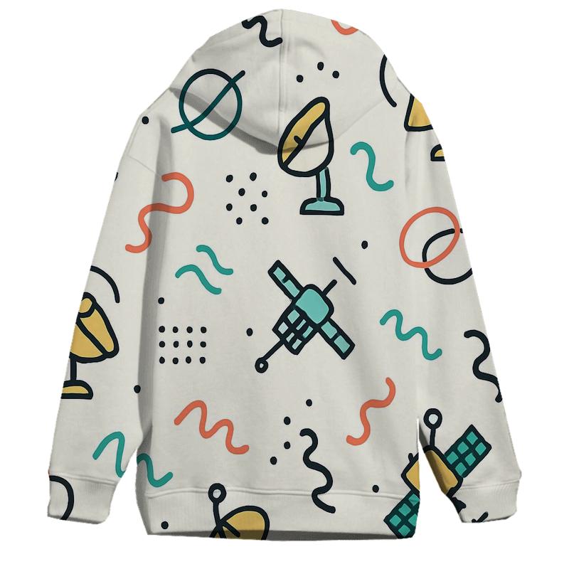 Memphis Satellite Doodles graphic hoodies