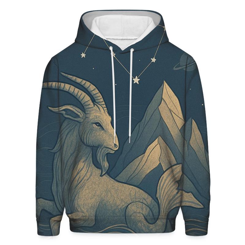 Capricorn Sea Goat Mountain Chart heavyweight hoodies