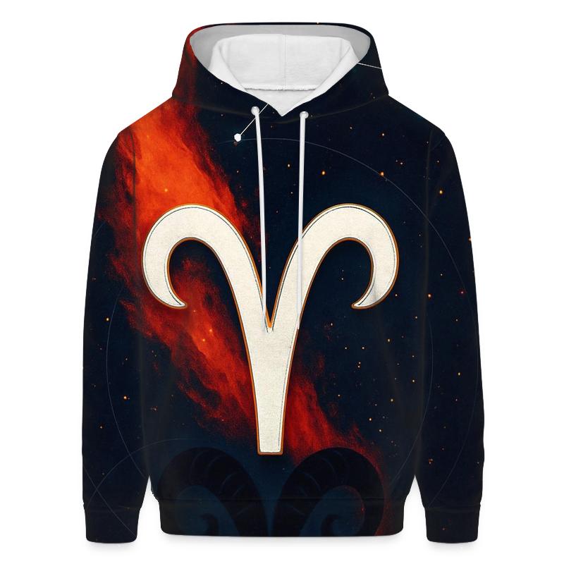 Aries Ram Horn Fire Nebula Crest hoodie styles