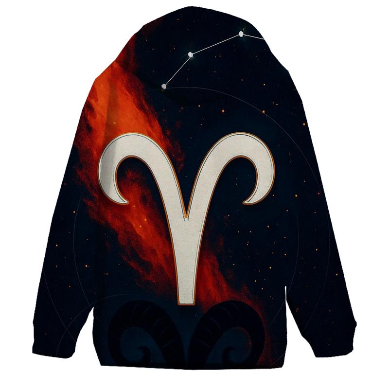 Aries Ram Horn Fire Nebula Crest hoodie styles