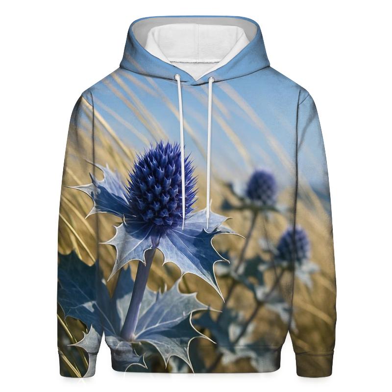 Sea Holly And Dune Grass In Coastal Wind pullover hoodies