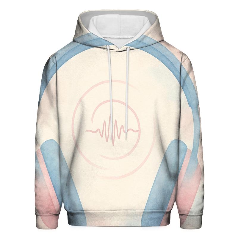 Watercolor Headphone Halo embroidered hoodies
