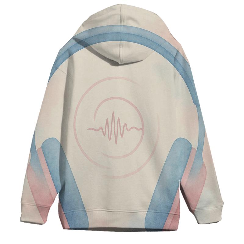 Watercolor Headphone Halo embroidered hoodies