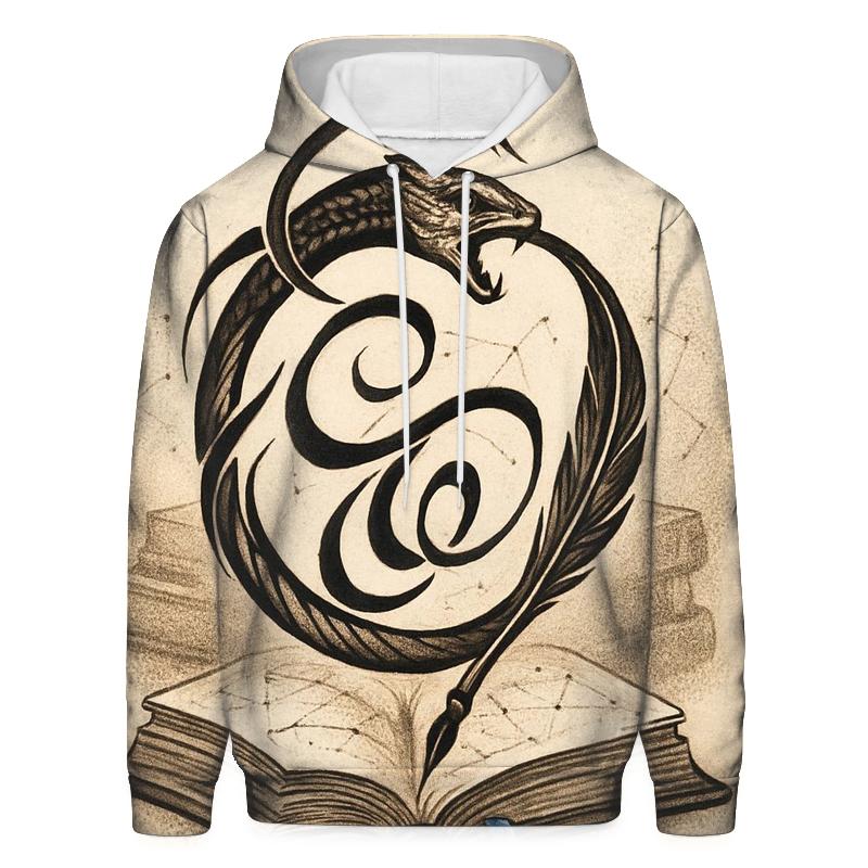 Library Spiral Ouroboros Ink heavyweight hoodies