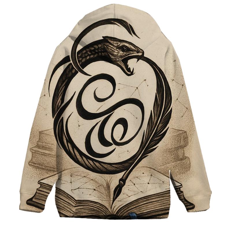 Library Spiral Ouroboros Ink heavyweight hoodies