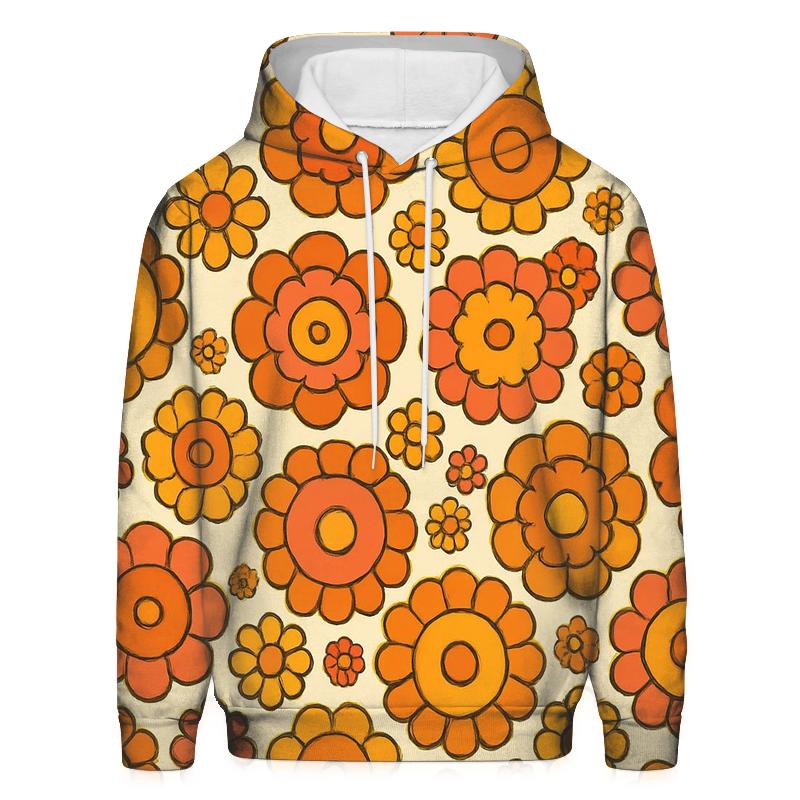 Psychedelic Flower Wheel Rosettes embroidered hoodies