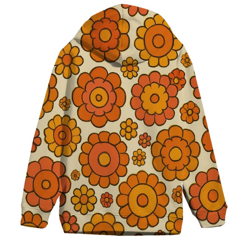 Psychedelic Flower Wheel Rosettes embroidered hoodies