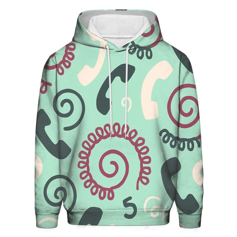 Retro Phone Cord Spirals designer hoodies