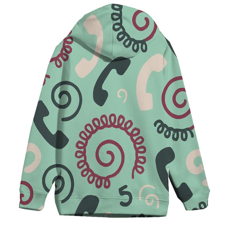 Retro Phone Cord Spirals designer hoodies