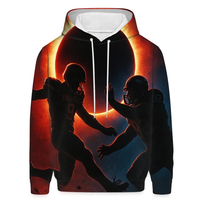 Solar Eclipse End Zone Duel pullover hoodies