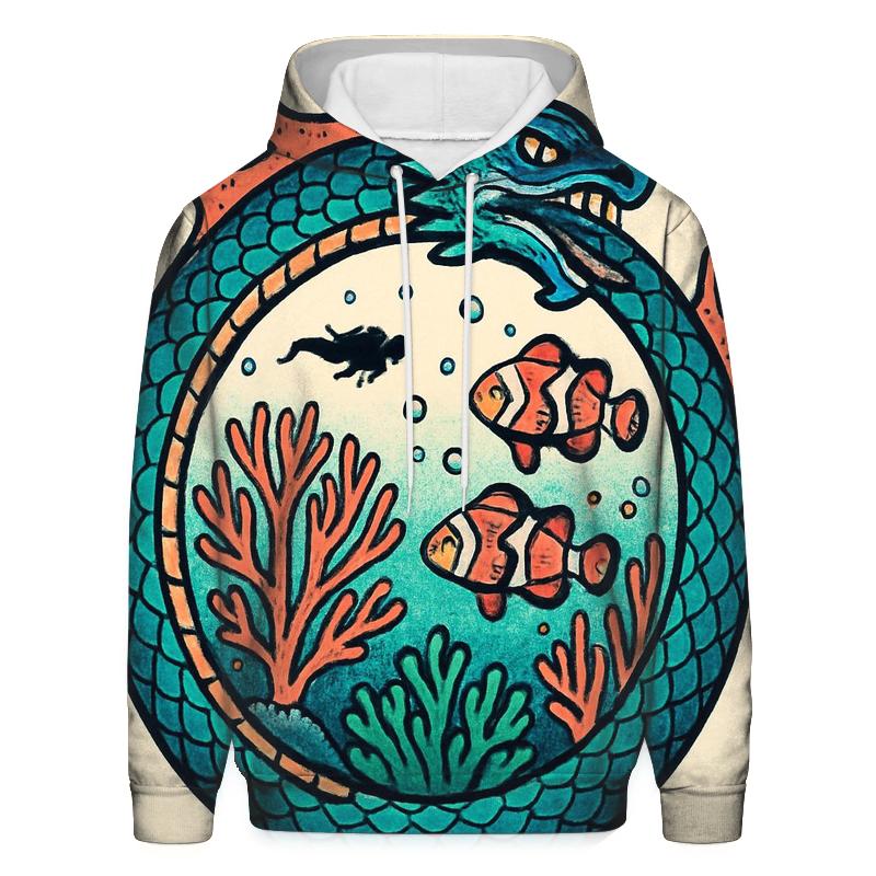 Coral Reef Ouroboros Guardian lightweight hoodies