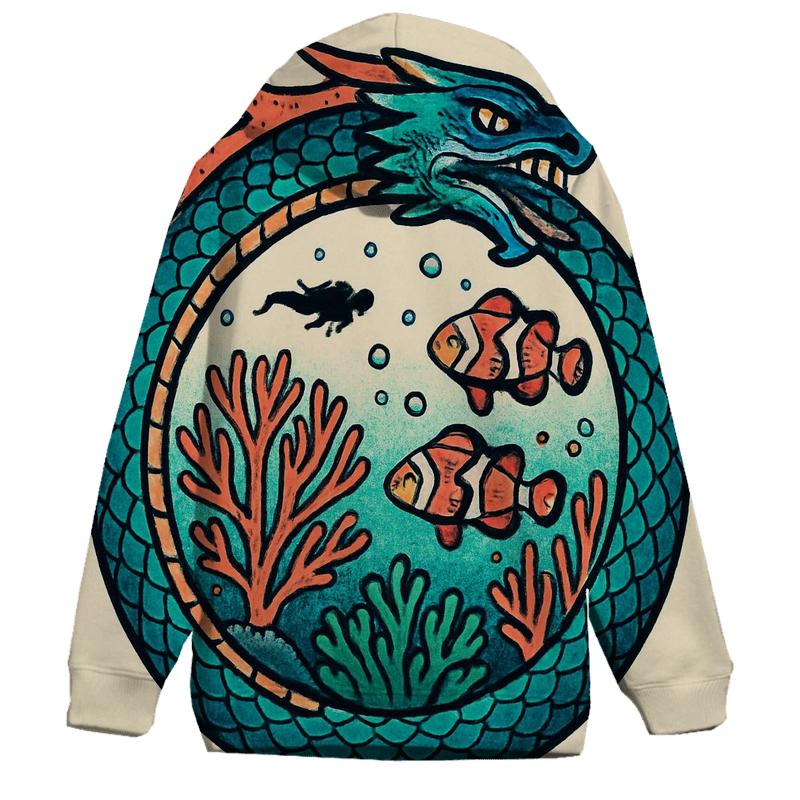 Coral Reef Ouroboros Guardian lightweight hoodies