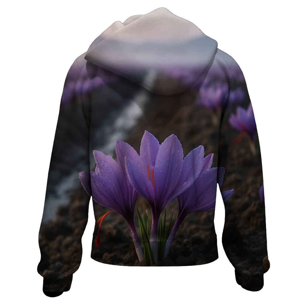 Saffron Crocus Harvest Rows At Dawn hoodie styles
