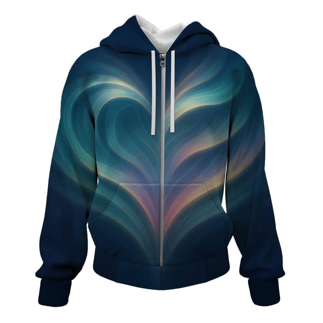 Aurora Heart Resonance designer hoodies